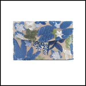 Sequin Beaded Clutch Evening Bag Elegant Floral Embroidery Formal Party